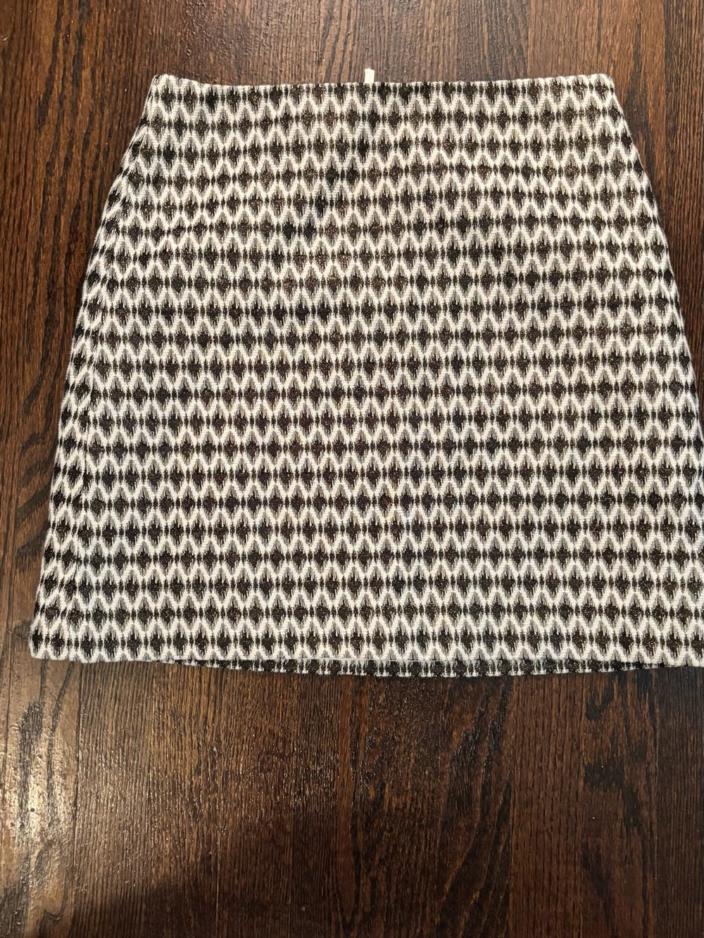 LOFT Black and White Textured Knit Mini Skirt